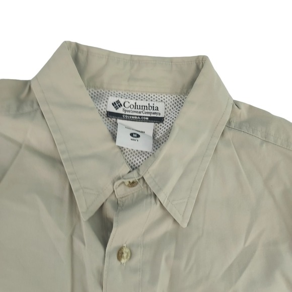 Columbia Other - Columbia Mens Medium Tan PFG Ultimate Fishing Center Short‎ Sleeve Button Shirt